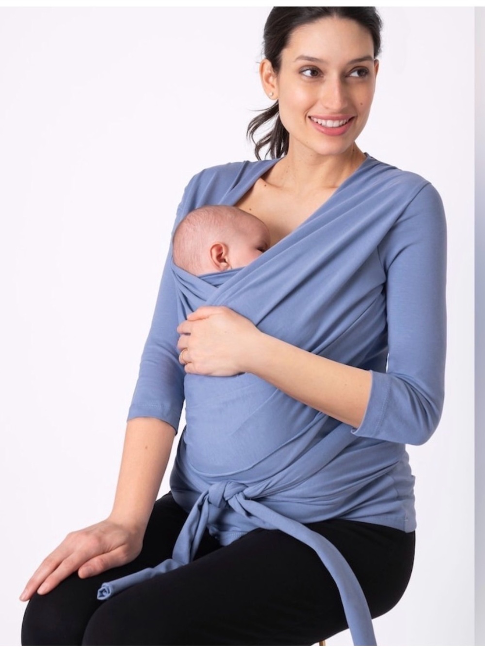 Seraphine Dusty Blue Wrap Nursing & Skin to Skin Top